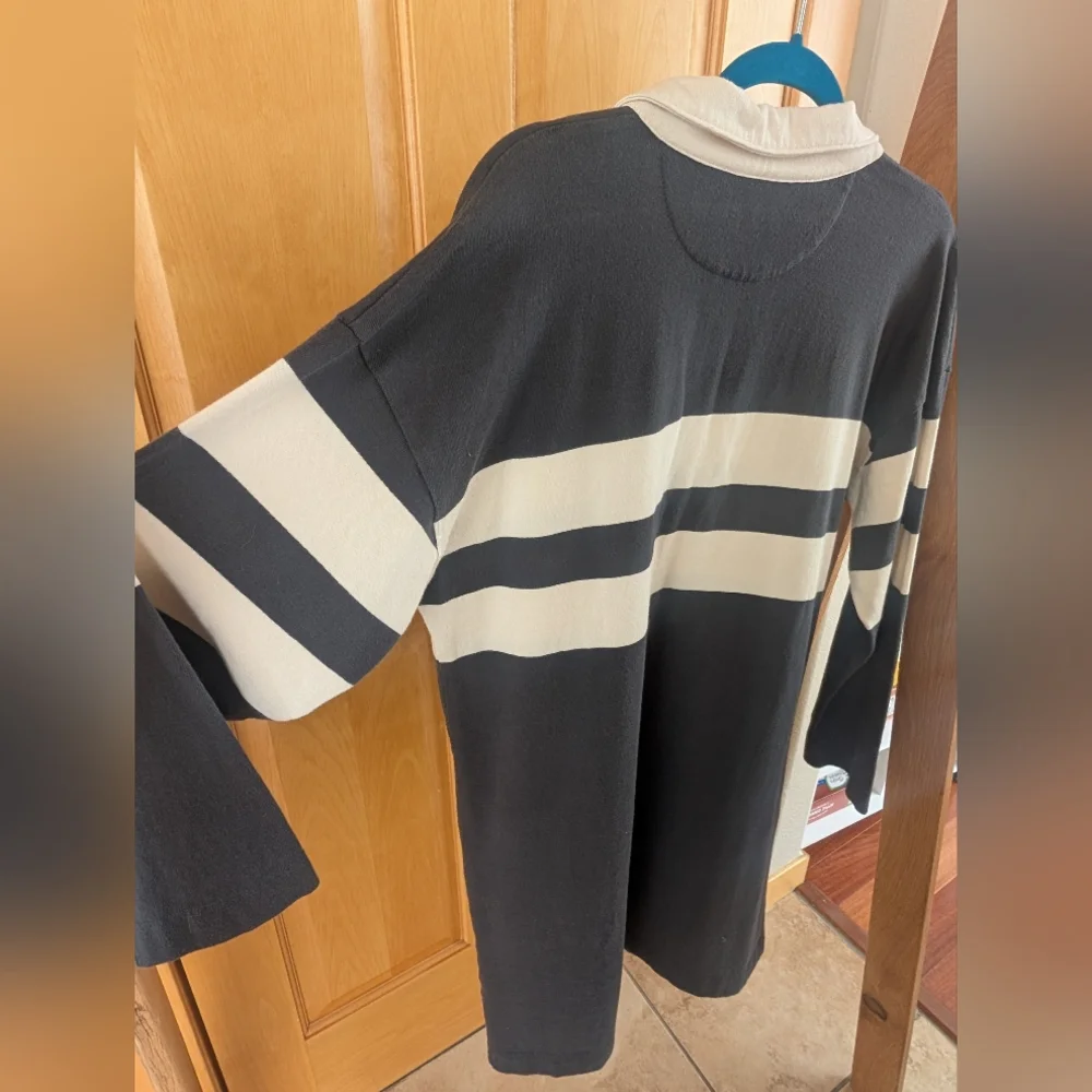Faherty Navy and White Striped Polo Dress - Picture 9 of 10